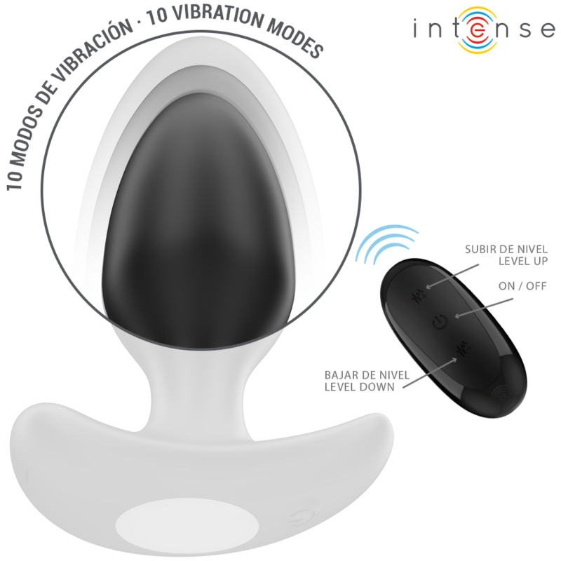Intenso - Joey Plug Anal 10 Vibraciones Negro Control Remoto