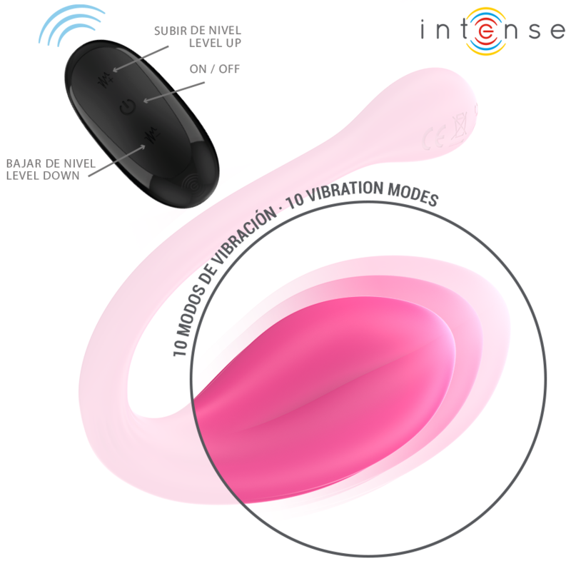 Intenso - Janice Vibrador U Dupla Estimulação 10 Vibrações Rosa Controle Remoto