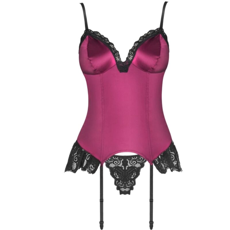 Livco Corsetti Fashion - Agrafena CF 90436 Corsé + Tanga Bordô S/M