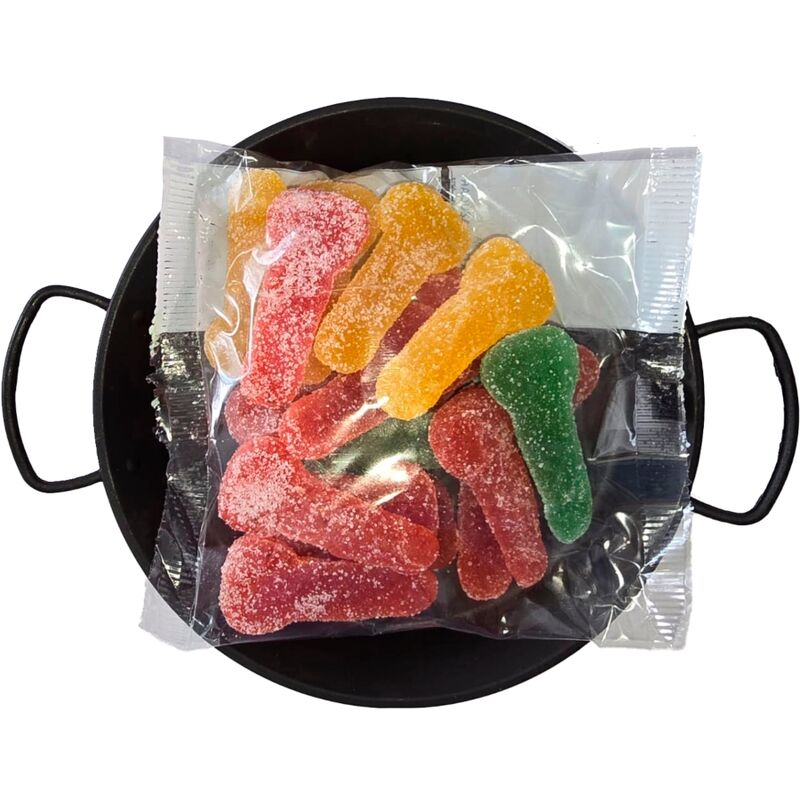 Diabo Picante - Doces de Açúcar Mastigáveis ​​em Formato de Pênis em Diferentes Sabores