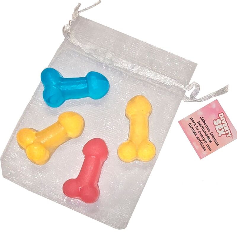 Diabo Picante - 4 Mini Sabonetes Perfumados en Formato de Pênis