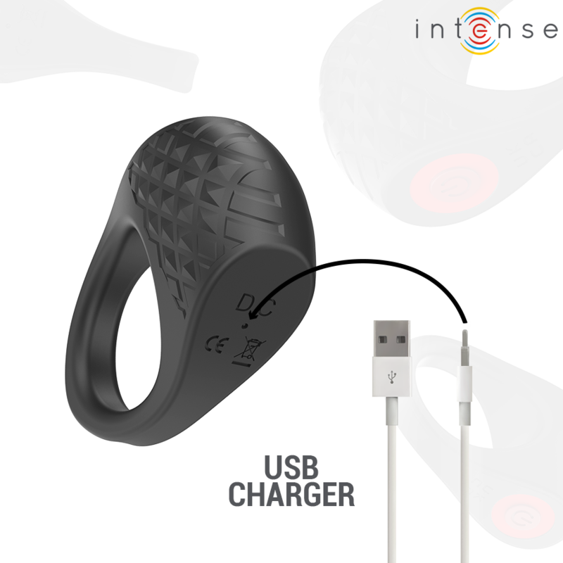 Intenso - Clover Vibrador Anel Pénis 10 Vibrações Negro