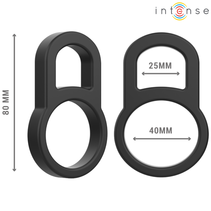INTENSE - BOBBY DUPLO ANEL DE SILICONA PARA PÊNIS PRETO