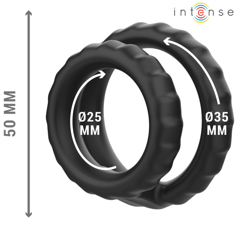 INTENSE - DEWEY ANEL DUPLO EM SILICONE PARA PÉNIS PRETO MODELO 2