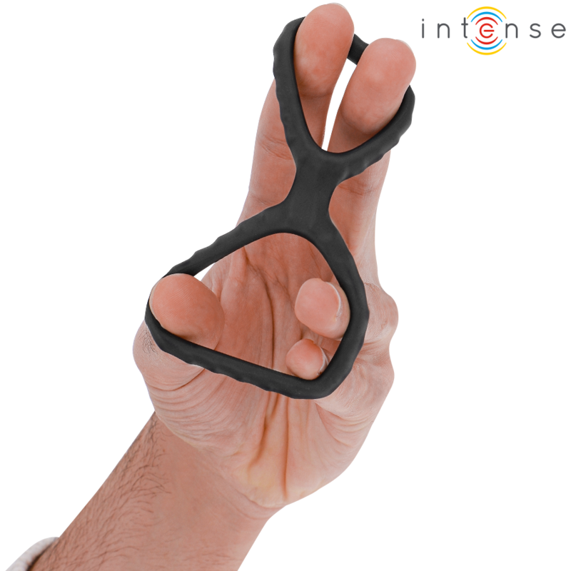 INTENSE - DEWEY ANEL DUPLO EM SILICONE PARA PÉNIS PRETO MODELO 2