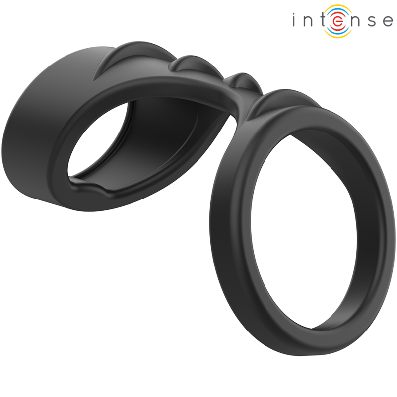 INTENSE - THEO ANEL DUPLO EM SILICONE PARA PÉNIS PRETO MODELO 3