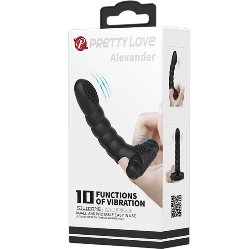Pretty Love - Vibrador De Dedo Alexander 10 Vibrações Negro