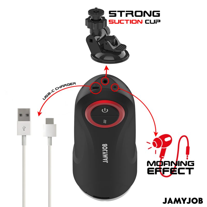 JAMYJOB - GRAVITY MASTURBADOR VAGINA AUTOMÁTICO 5 MODOS DE EMPUXO E SOM