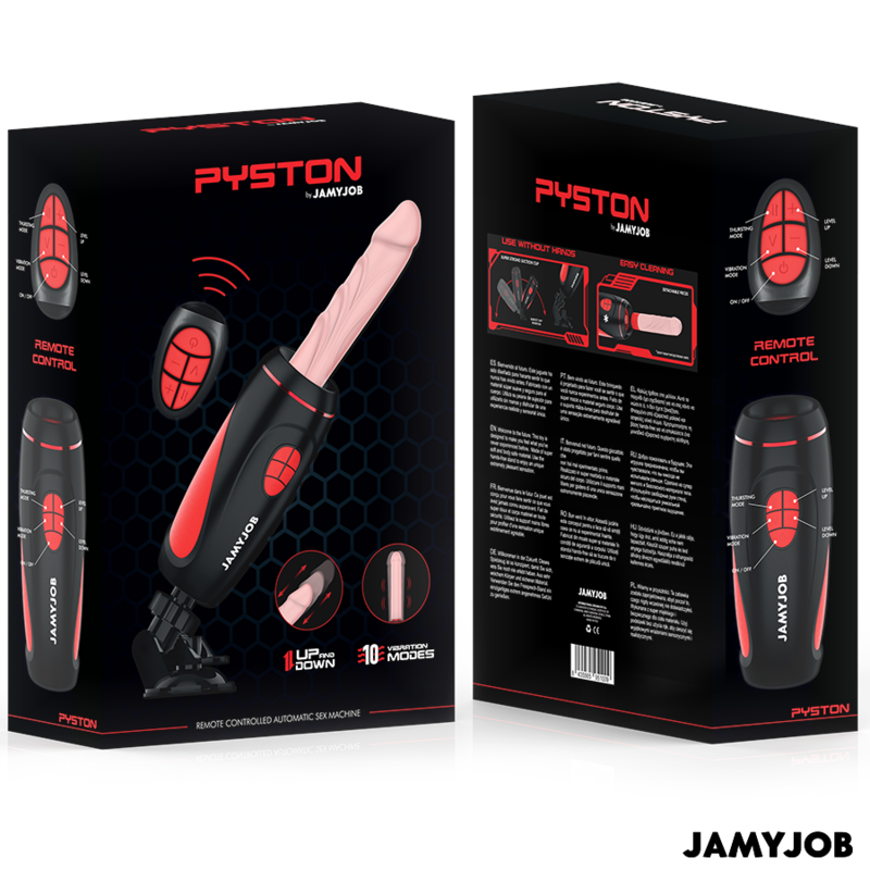 JAMYJOB - MASTURBADOR AUTOMÁTICO BASE PYSTON CON DILDO DE CONTROL REMOTO