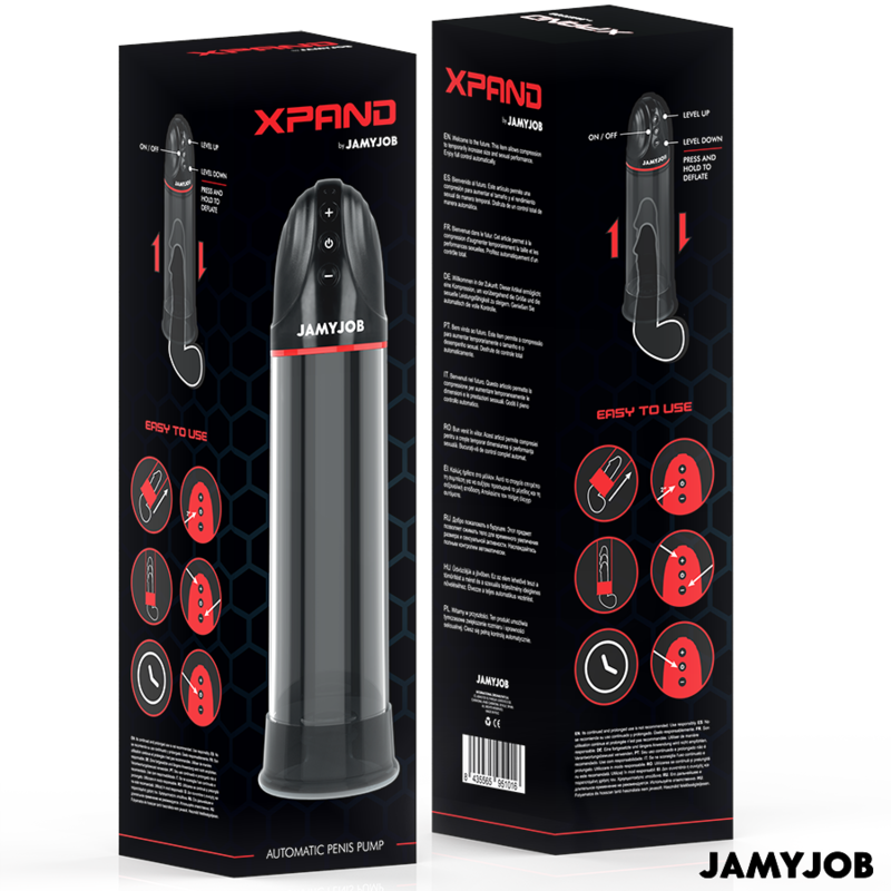 JAMYJOB - XPAND BOMBA AUTOMÁTICA 3 NÍVEIS DE ONDAS ESTIMULADORAS CINZA