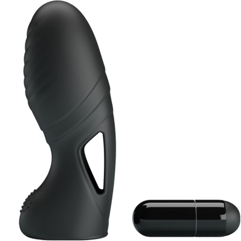 Pretty Love - Vibrador de Dedo de Silicona Alan Preto