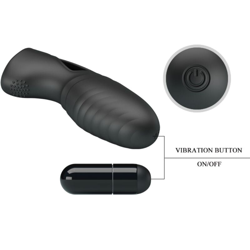 Pretty Love - Vibrador de Dedo de Silicona Alan Preto