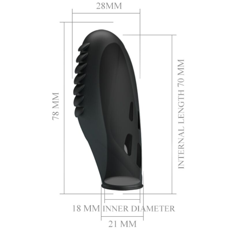 Pretty Love - Vibrador De Dedo De Silicona Gilo Preto