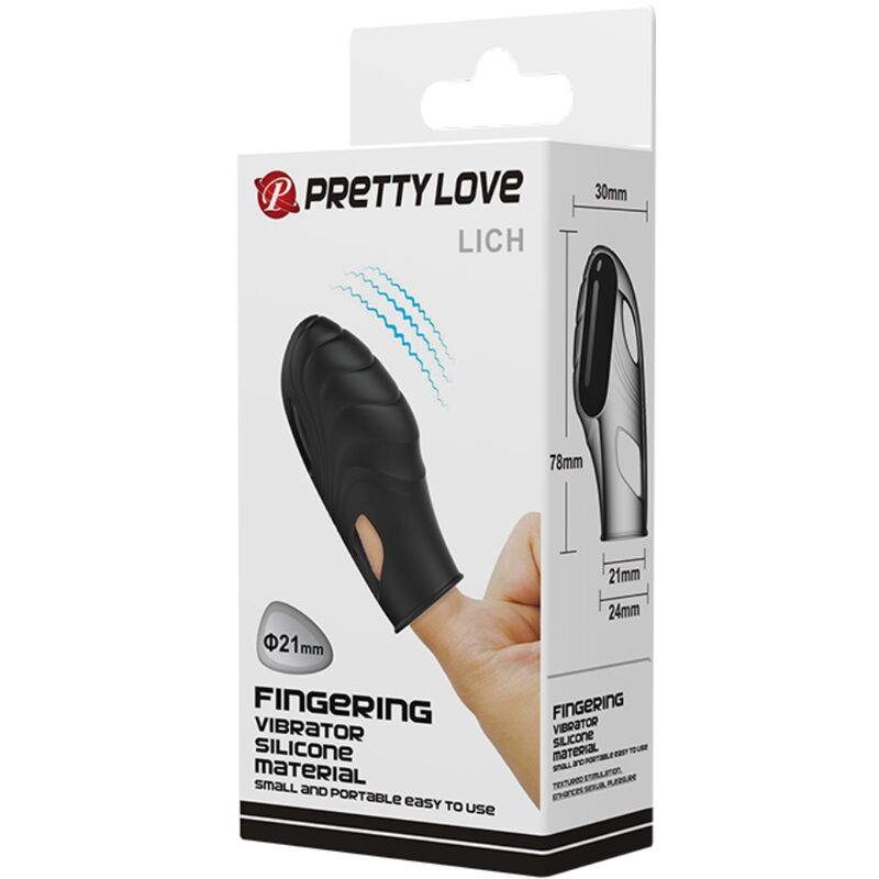 Pretty Love - Lich Silicone Dedo Vibrador Negro