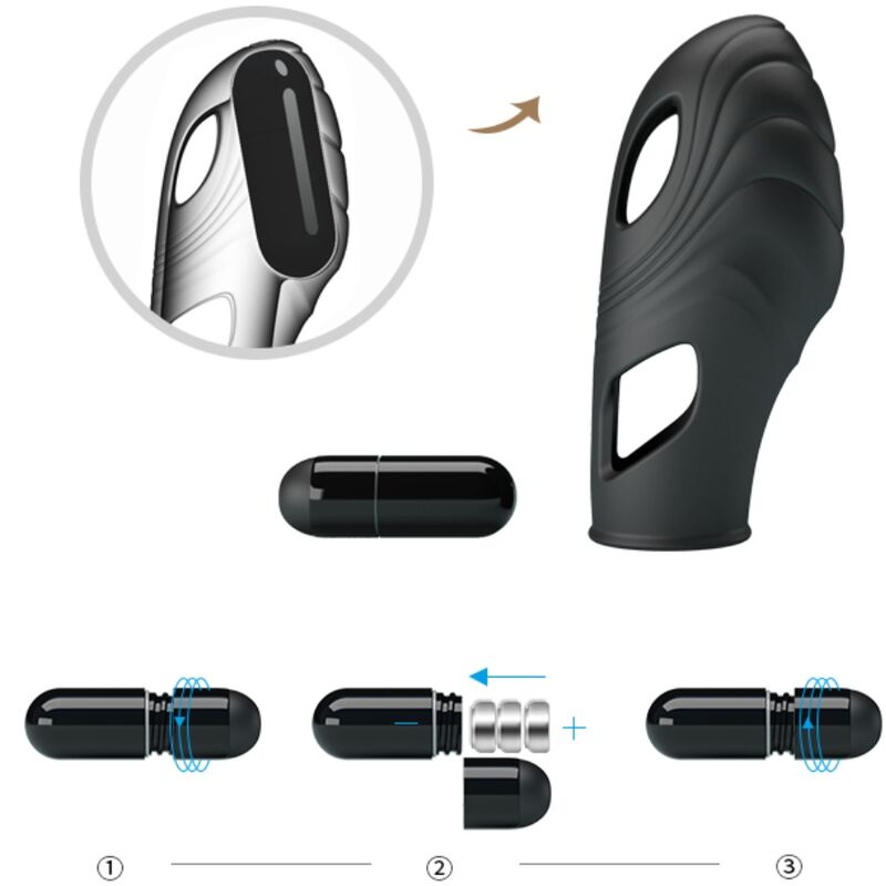 Pretty Love - Lich Silicone Dedo Vibrador Negro