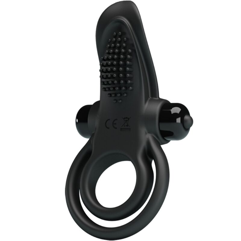 Pretty Love - Anel Vibratório Duplo + Estimulador de Clítoris 10 Vibrações Negro