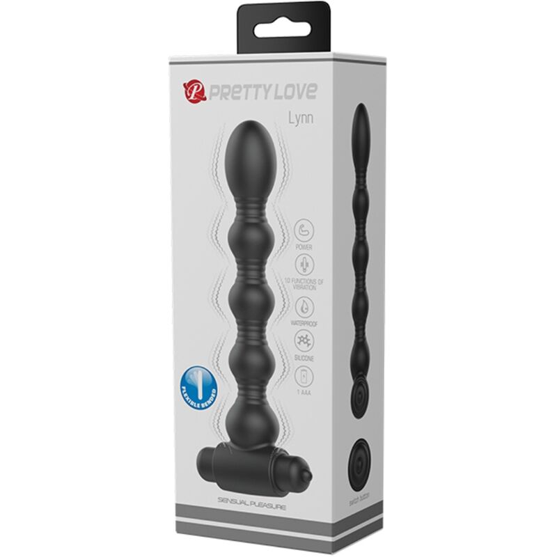 Pretty Love - Lynn Plug Anal de Silicona 10 Vibraciones Negro