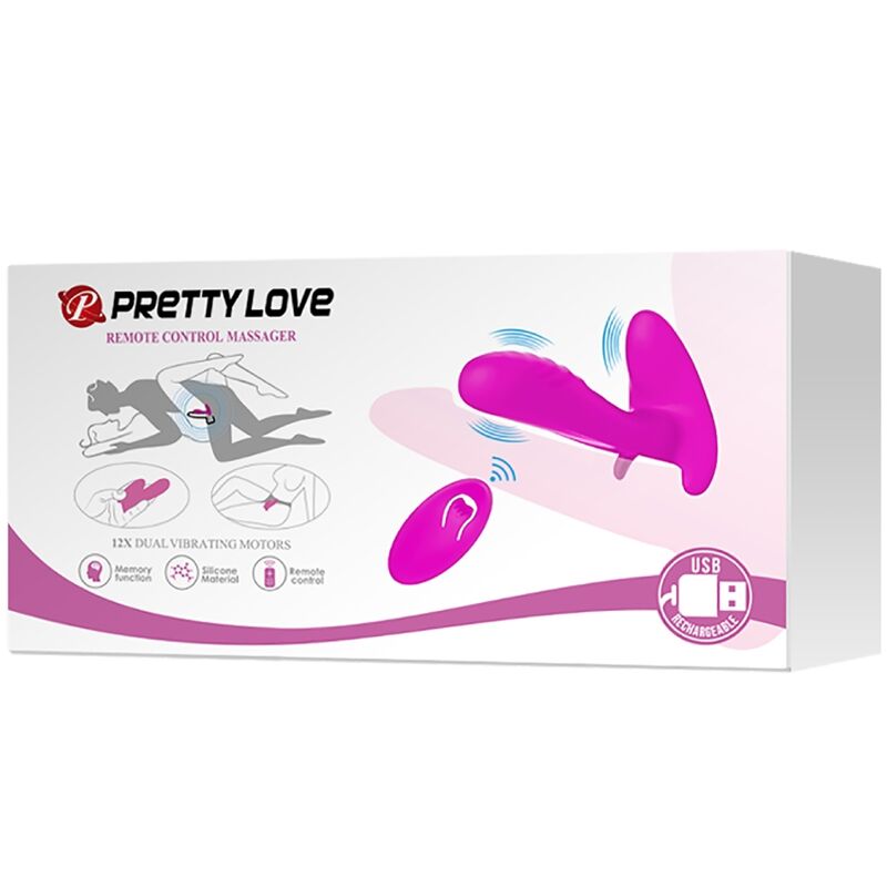 Pretty Love - Masajeador y Vibrador 12 Vibraciones Control Remoto Roxo