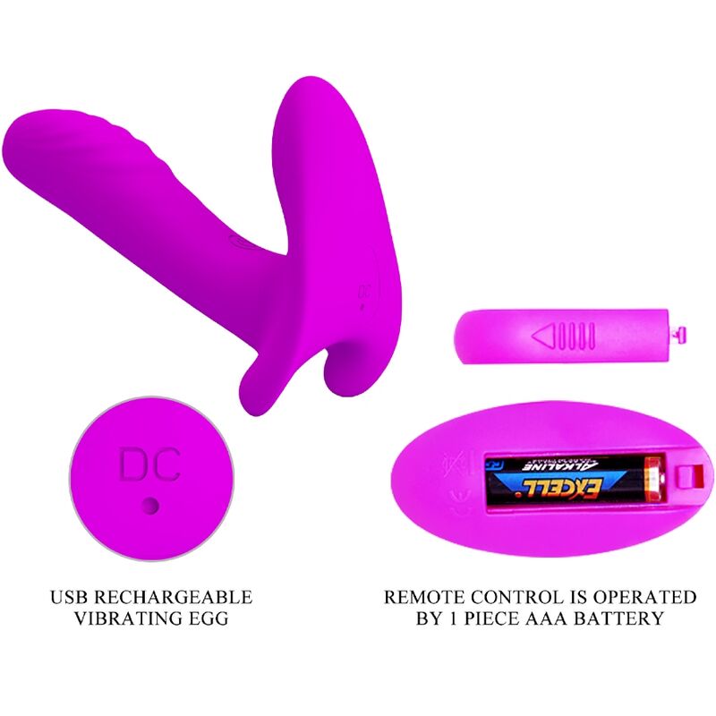 Pretty Love - Masajeador y Vibrador 12 Vibraciones Control Remoto Roxo