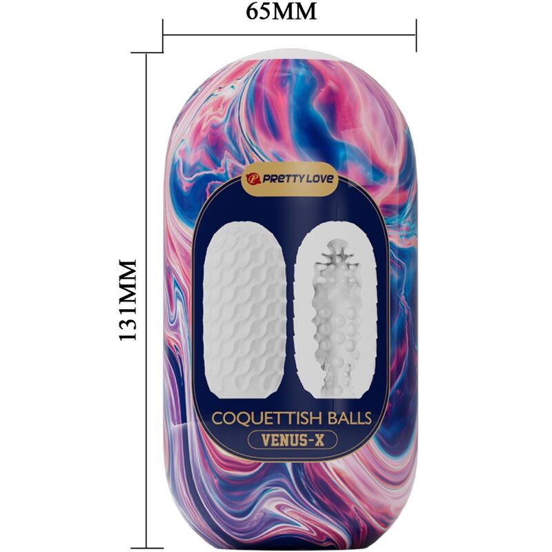 Pretty Love - Masturbador Masculino de Silicona Coquetish Balls Blanco