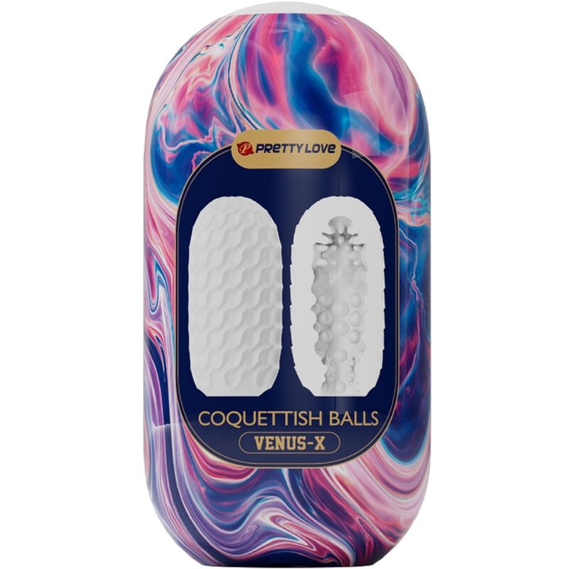 Pretty Love - Masturbador Masculino de Silicona Coquetish Balls Blanco