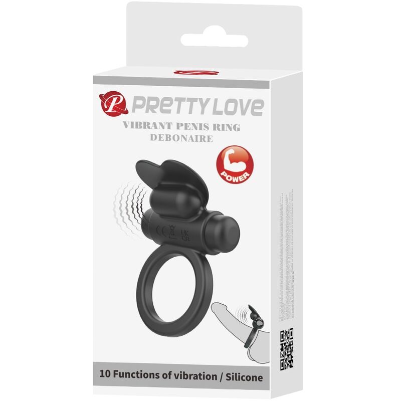 Anel Vibratório Debonaire Coelho 10 Vibrações Negro
