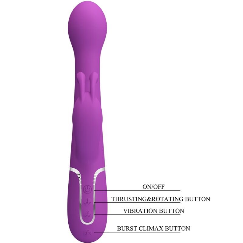 PRETTY LOVE - KAMPAS VIBRADOR RABBIT MULTIFUNÇÃO 3 EM 1 ROXO