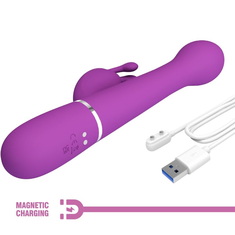 PRETTY LOVE - KAMPAS VIBRADOR RABBIT MULTIFUNÇÃO 3 EM 1 ROXO