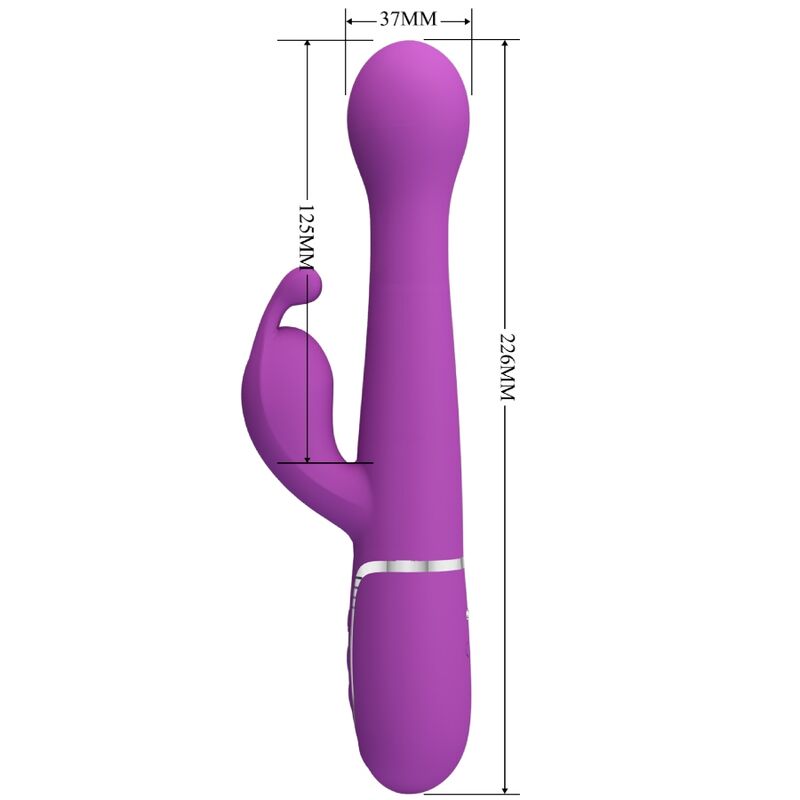 PRETTY LOVE - KAMPAS VIBRADOR RABBIT MULTIFUNÇÃO 3 EM 1 ROXO