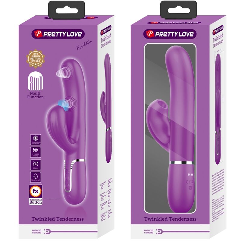 Pretty Love - Perlita 3 en 1 Multifuncional Coelho Vibrador Roxo