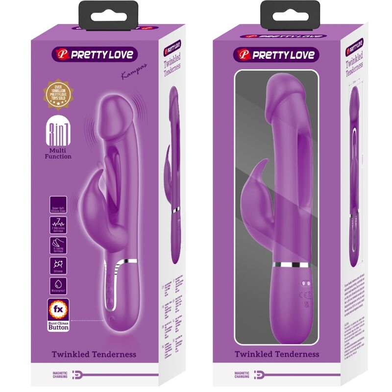Pretty Love - Kampas 3 en 1 Multifuncional Coelho Vibrador Roxo