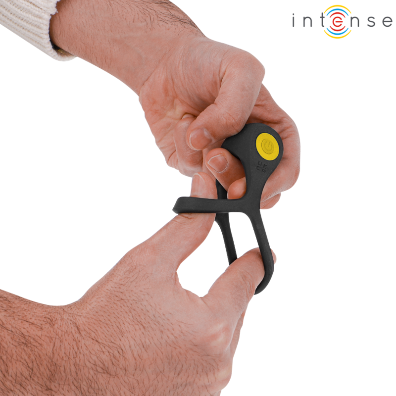 Intenso - Alex Vibrador Anel Duplo Pénis 10 Vibrações Negro