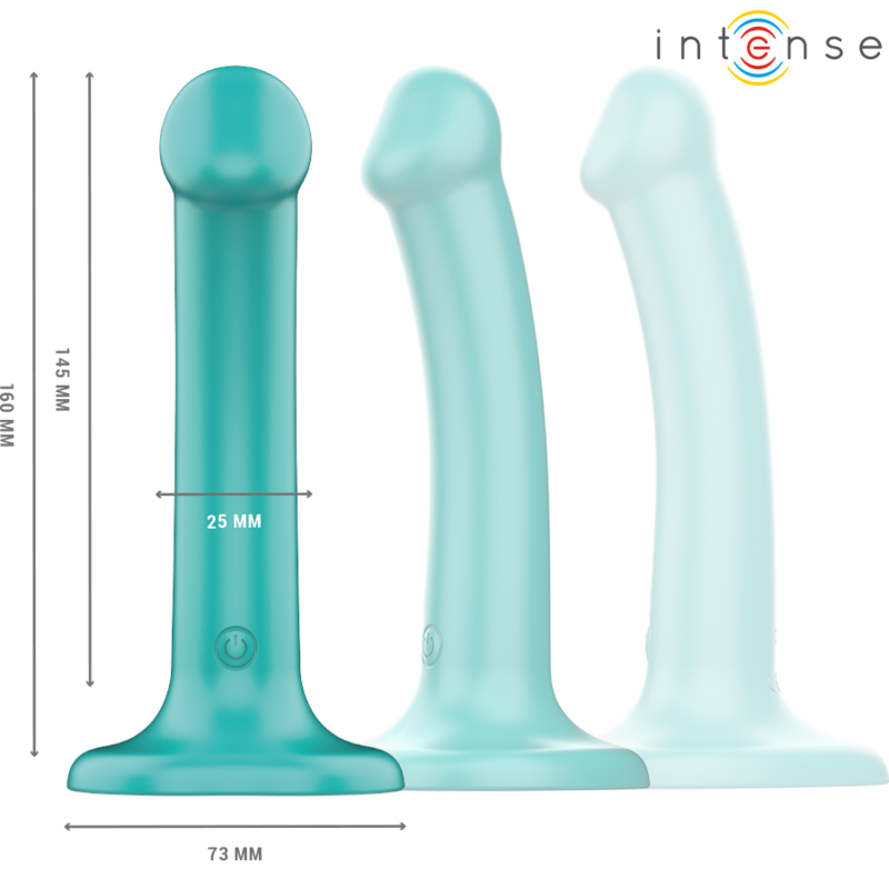 Intense - Katie Vibrador Com Ventosa 10 Vibrações Azul Control Remoto