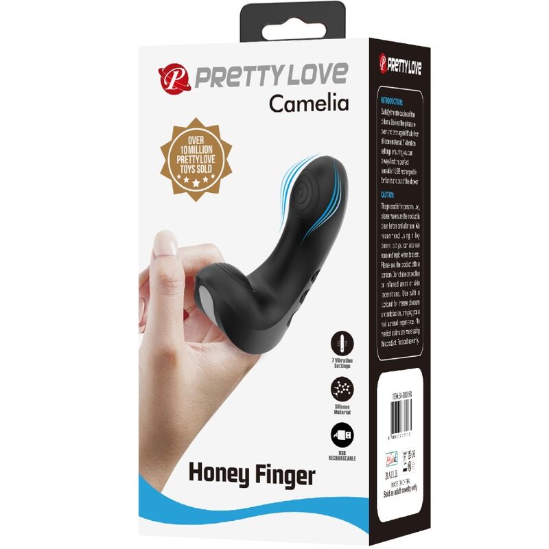 Vibrador de Dedo Camélia 7 Vibrações Negro
