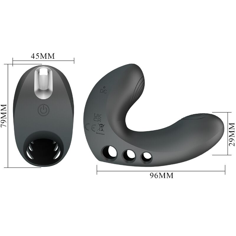 Vibrador de Dedo Camélia 7 Vibrações Negro