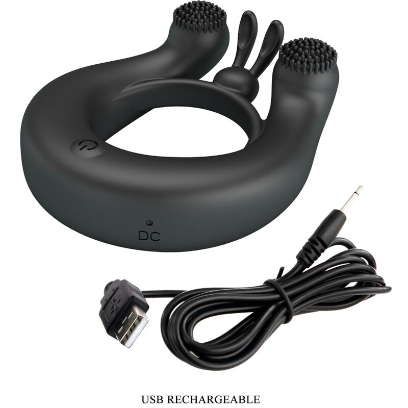 Anel Vibratório Dália e Estimulador de Clítoris 12 Vibrações Negro