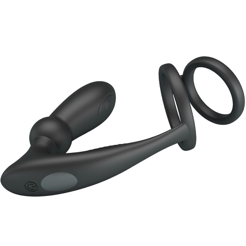 Pretty Love - Anel Peniano Emoni + Plug Anal 12 Vibraciones Negro