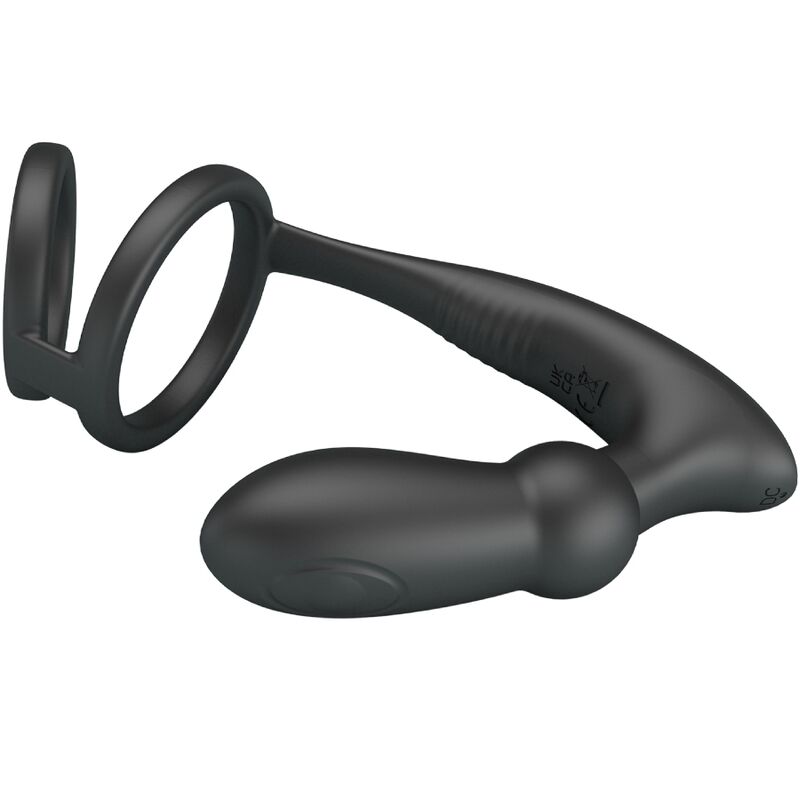 Pretty Love - Anel Peniano Emoni + Plug Anal 12 Vibraciones Negro