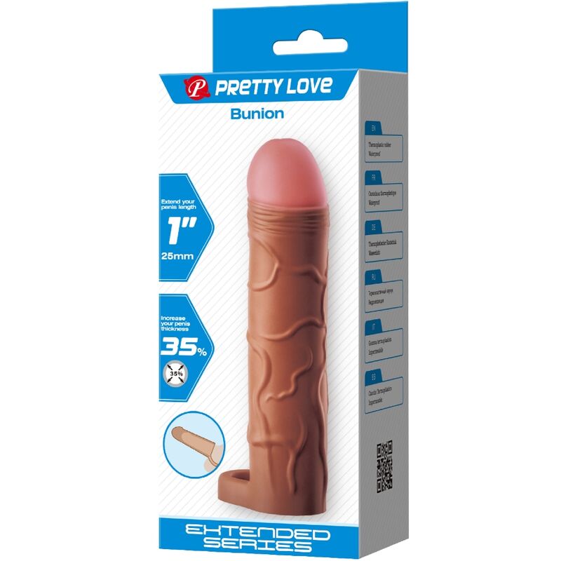PRETTY LOVE - BUNION EXTENSÃO PARA PÉNIS +2,5 CM TOM MULATO