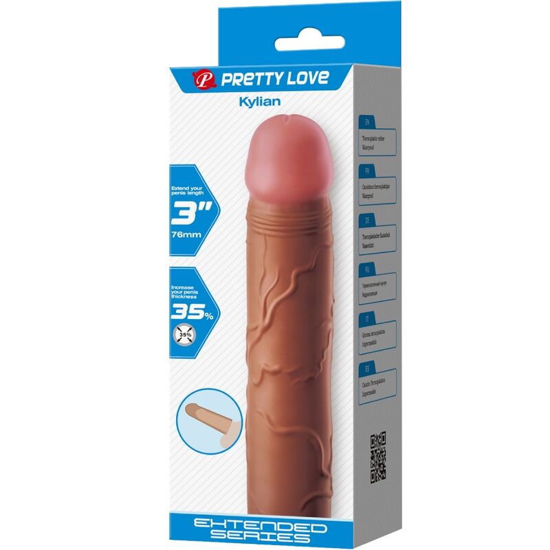 Manga Pénis Kylian con extensión de 7,6 cm Mulato