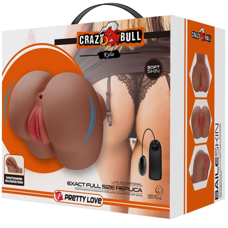 Crazy Bull - Vibrador Kylie Ass Con Control Remoto Realista De Vagina Y Ano