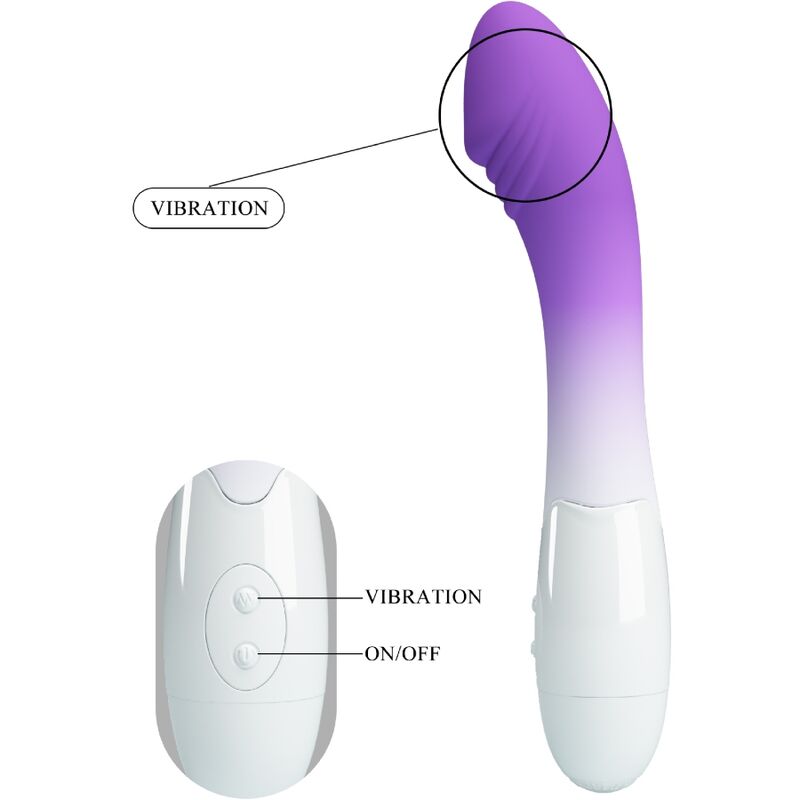 SIBEL VIBRADOR PONTO G + ESTIMULADOR CLITORIANO 10 VIBRAÇÕES ROXO - PRETTY LOVE
