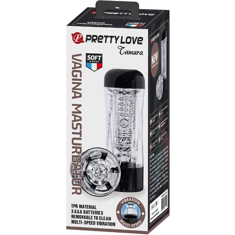 Pretty Love - Tamara Masturbador Masculino Multivelocidade Vibrador Negro