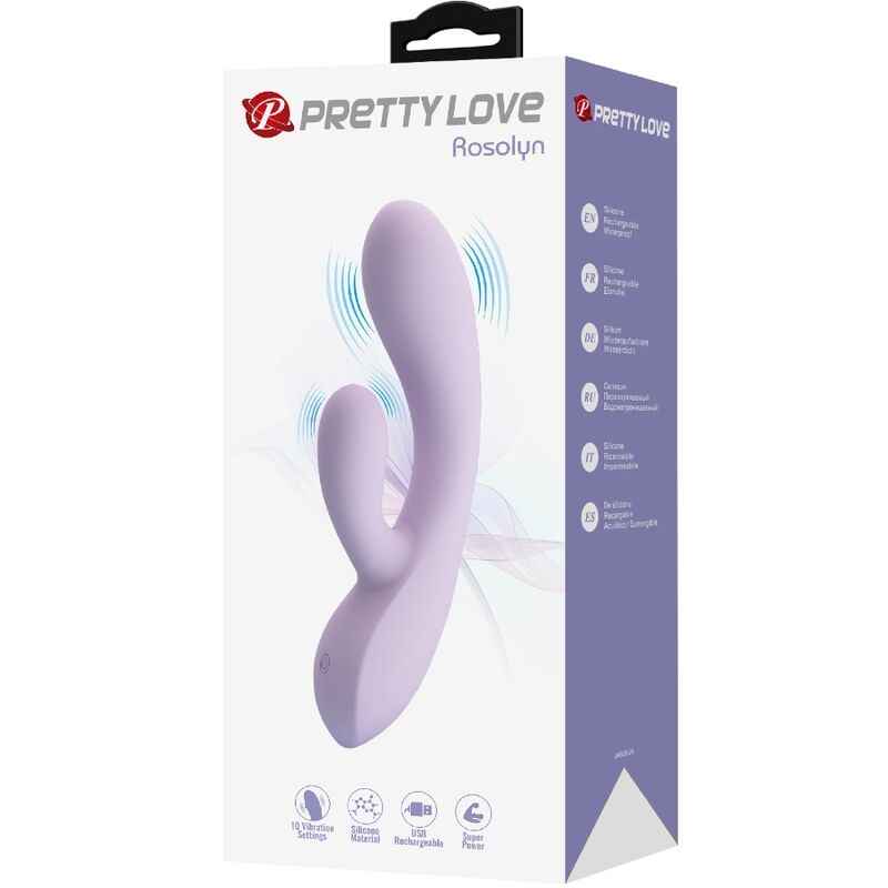 PRETTY LOVE - VIBRADOR ROSOLYN RABBIT 10 VIBRAÇÕES ROXO