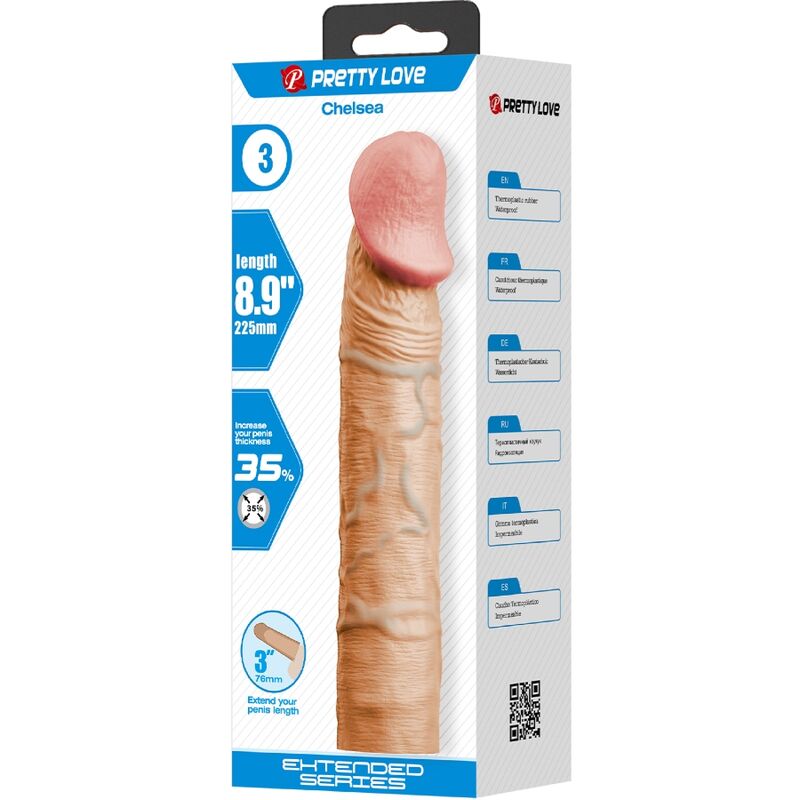Pretty Love - Manga Peniana Chelsea Com Extensão De 7,6 Cm Carne