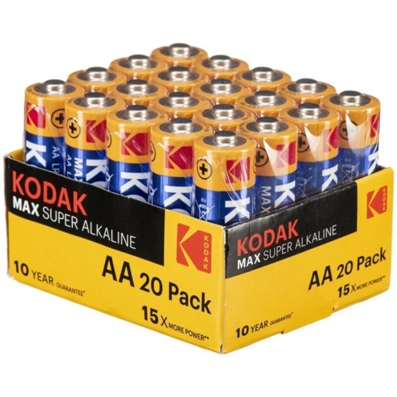 Kodak Max Pilha Alcalina AA LR6 Pacote de 20 Pilhas