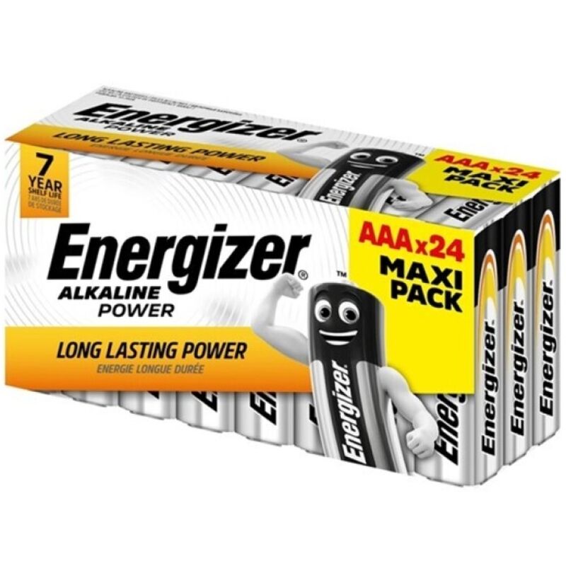 Energizer - Pilha Alcalina Power AAA Caixa de 24 Baterías