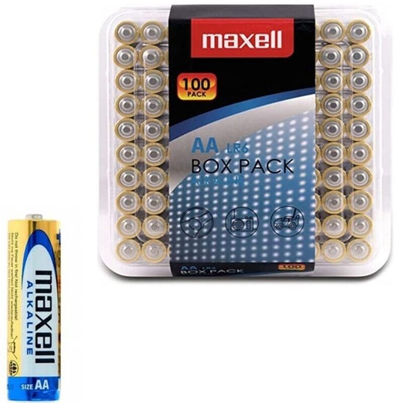 Maxell - Pilha AA LR6 Alcalina Pack 100 Pilhas