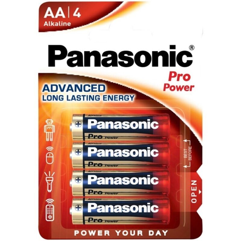 Panasonic - Batería AA Alcalina Pro Power LR6 Blister 4