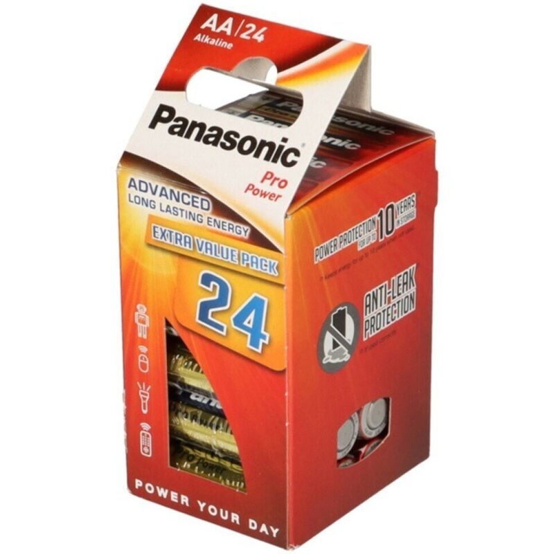 Panasonic - Pilha AA Alcalinas Pro Power LR6 Pacote 24